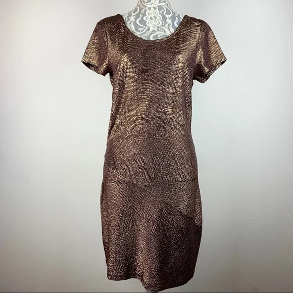copper bodycon dress Surt Bodycon Dress in Metallic Sequin Copper